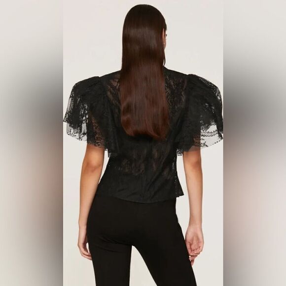 Osman Yousefzada Collective Lace Ruffle Top Size 4 - Picture 3 of 9